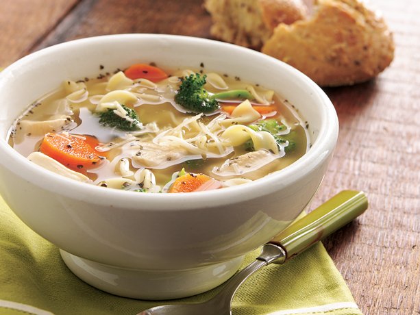 Homemade Chicken Noodle Soup with Lemon